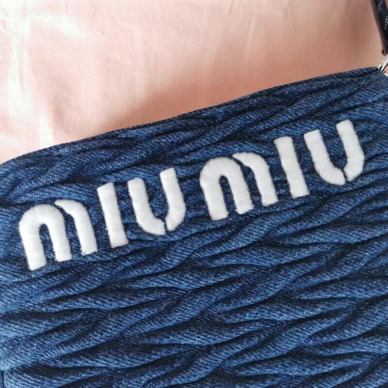 miu miu Matelasse Nappa Leather mini Shoulder Bag 6AH228 blue