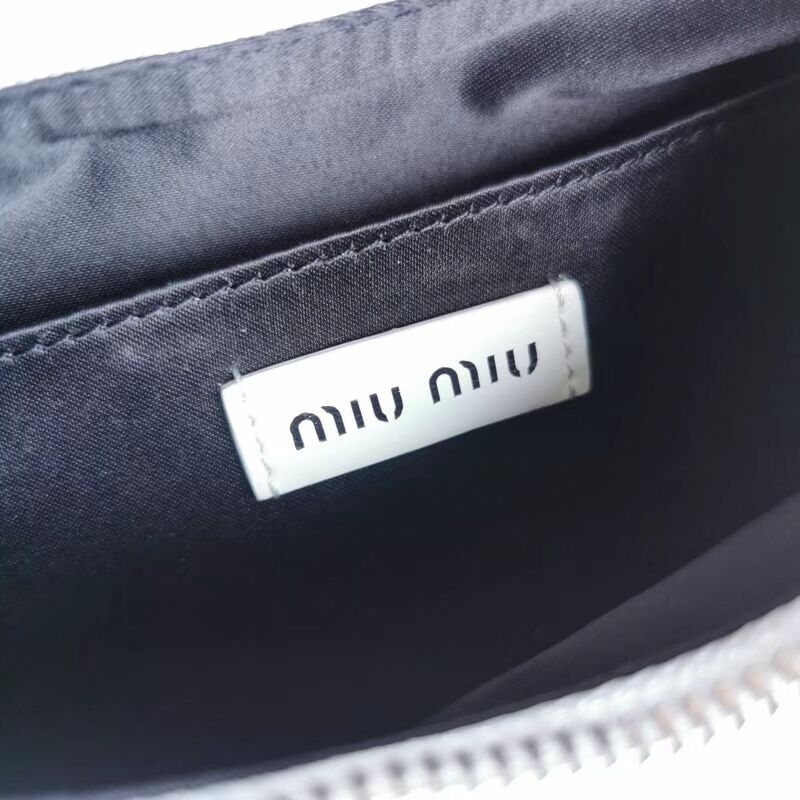 miu miu Matelasse Nappa Leather small Shoulder Bag 6HH212 white