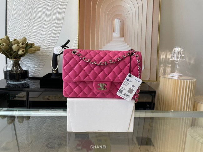 Chanel classic handbag Lambskin&silver Metal 01112 plum
