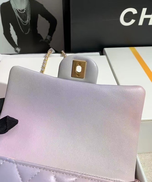 CHANEL mini flap bag with top handle AS2431 rainbow