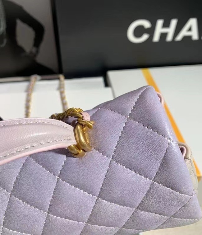 CHANEL mini flap bag with top handle AS2431 rainbow