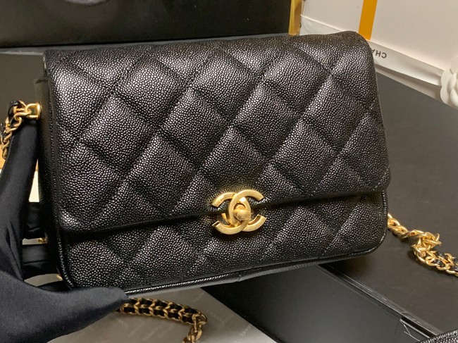 Chanel Grained Calfskin Shoulder Bag AS3103 BLACK