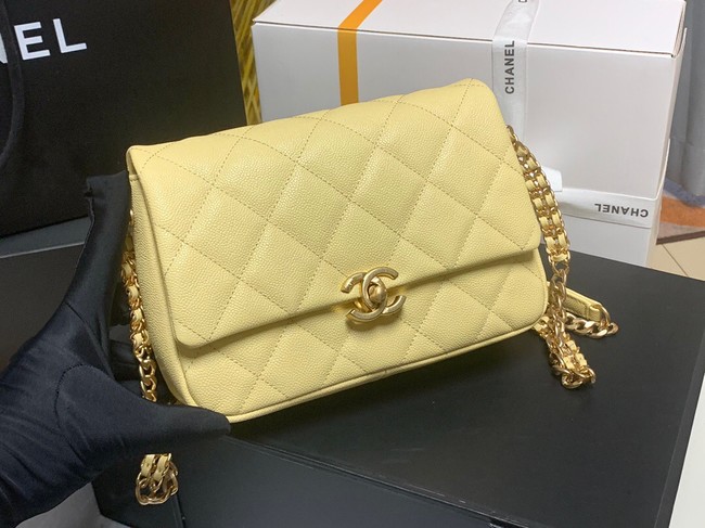 Chanel Grained Calfskin Shoulder Bag AS3103 YELLOW