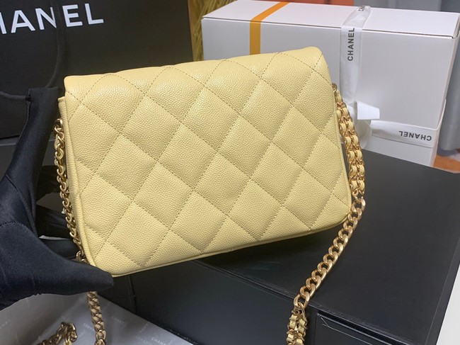 Chanel Grained Calfskin Shoulder Bag AS3103 YELLOW