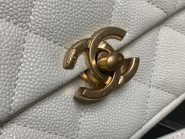 Chanel Grained Calfskin Shoulder Bag AS3103 white