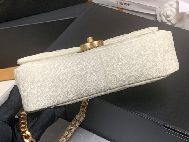 Chanel Grained Calfskin Shoulder Bag AS3103 white