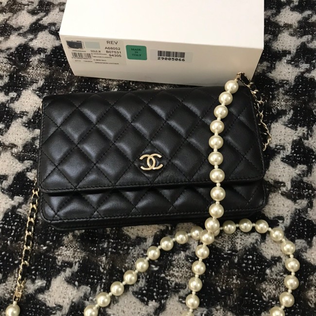 Chanel Lambskin Flap Shoulder Bag CC33814 black