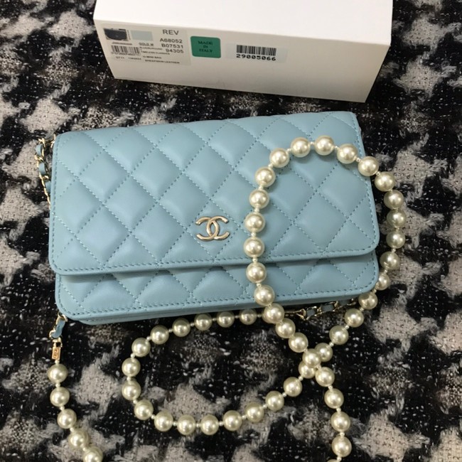 Chanel Lambskin Flap Shoulder Bag CC33814 light blue