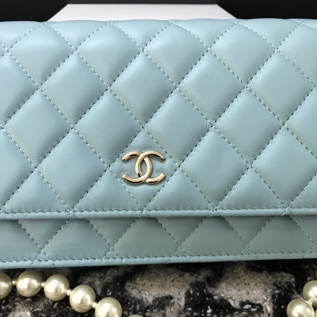 Chanel Lambskin Flap Shoulder Bag CC33814 light blue