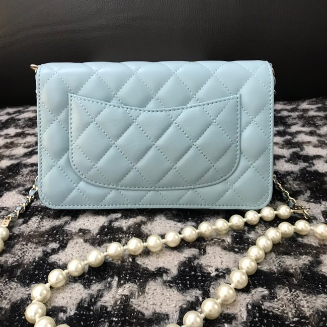 Chanel Lambskin Flap Shoulder Bag CC33814 light blue