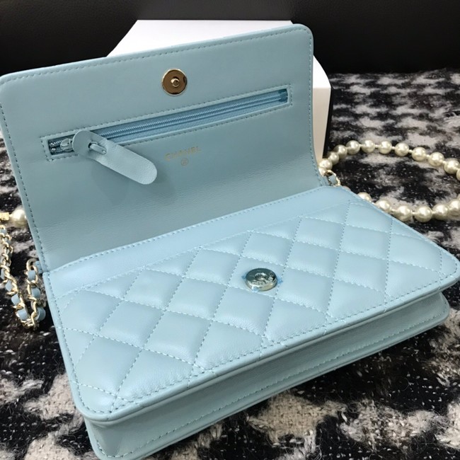 Chanel Lambskin Flap Shoulder Bag CC33814 light blue