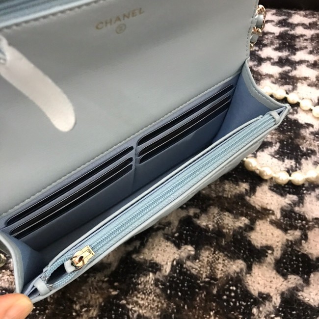 Chanel Lambskin Flap Shoulder Bag CC33814 light blue