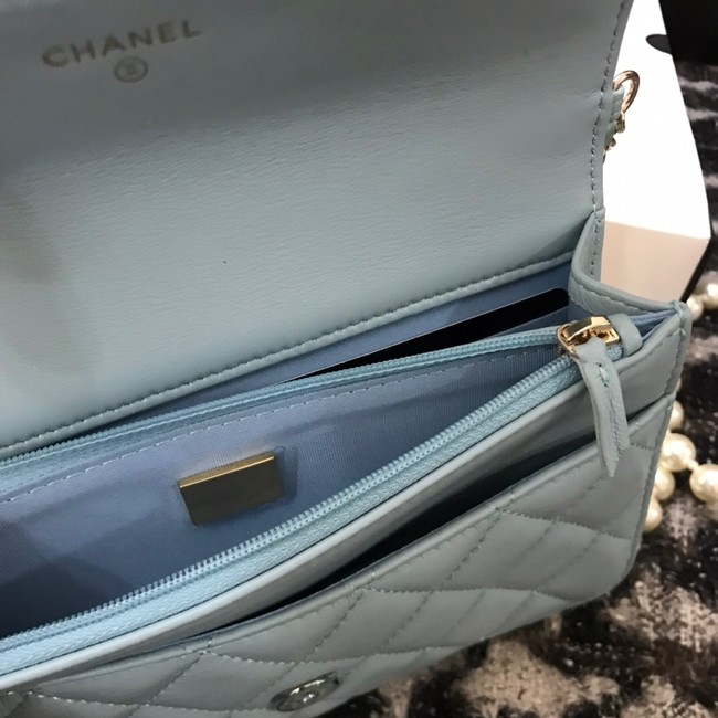 Chanel Lambskin Flap Shoulder Bag CC33814 light blue