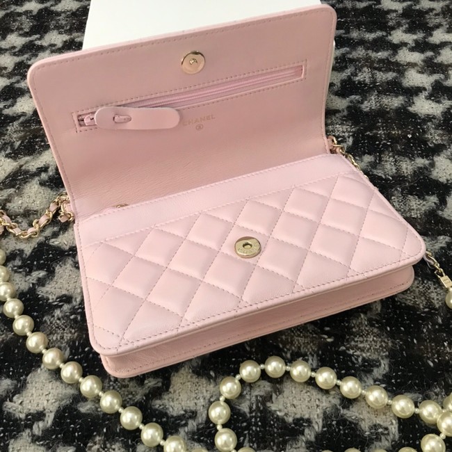 Chanel Lambskin Flap Shoulder Bag CC33814 pink