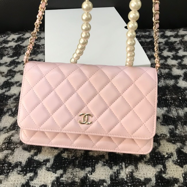 Chanel Lambskin Flap Shoulder Bag CC33814 pink