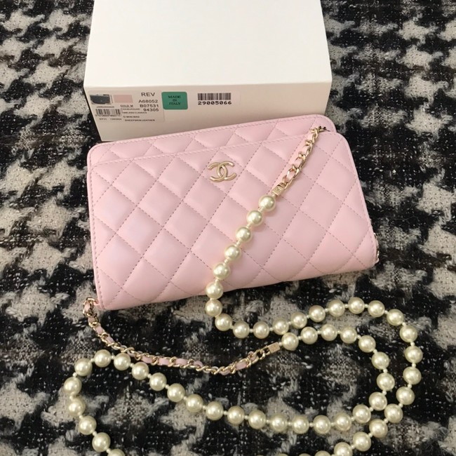 Chanel Lambskin Flap Shoulder Bag CC33814 pink