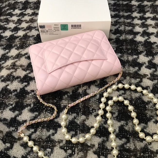 Chanel Lambskin Flap Shoulder Bag CC33814 pink