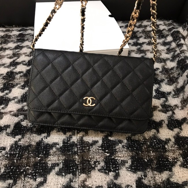 Chanel WOC Original Caviar Leather Flap cross-body bag CC33815 black