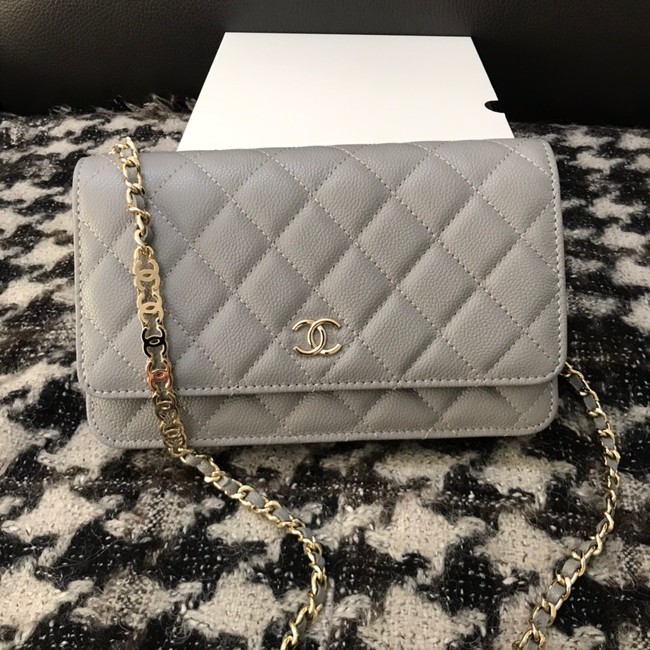 Chanel WOC Original Caviar Leather Flap cross-body bag CC33815 grey