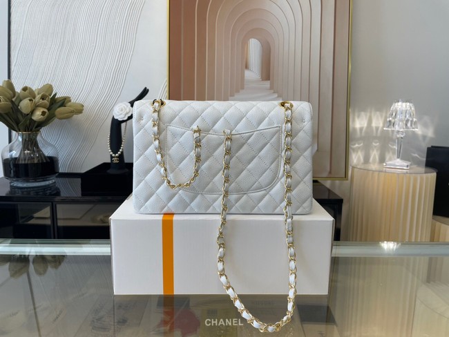 Chanel classic handbag Lambskin&gold Metal 01112 white