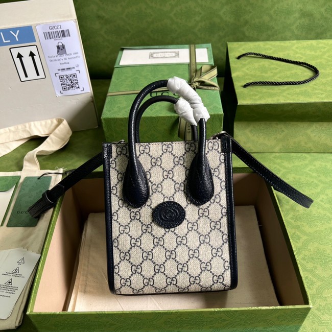 Gucci Mini tote bag with Interlocking G 671623 Blue