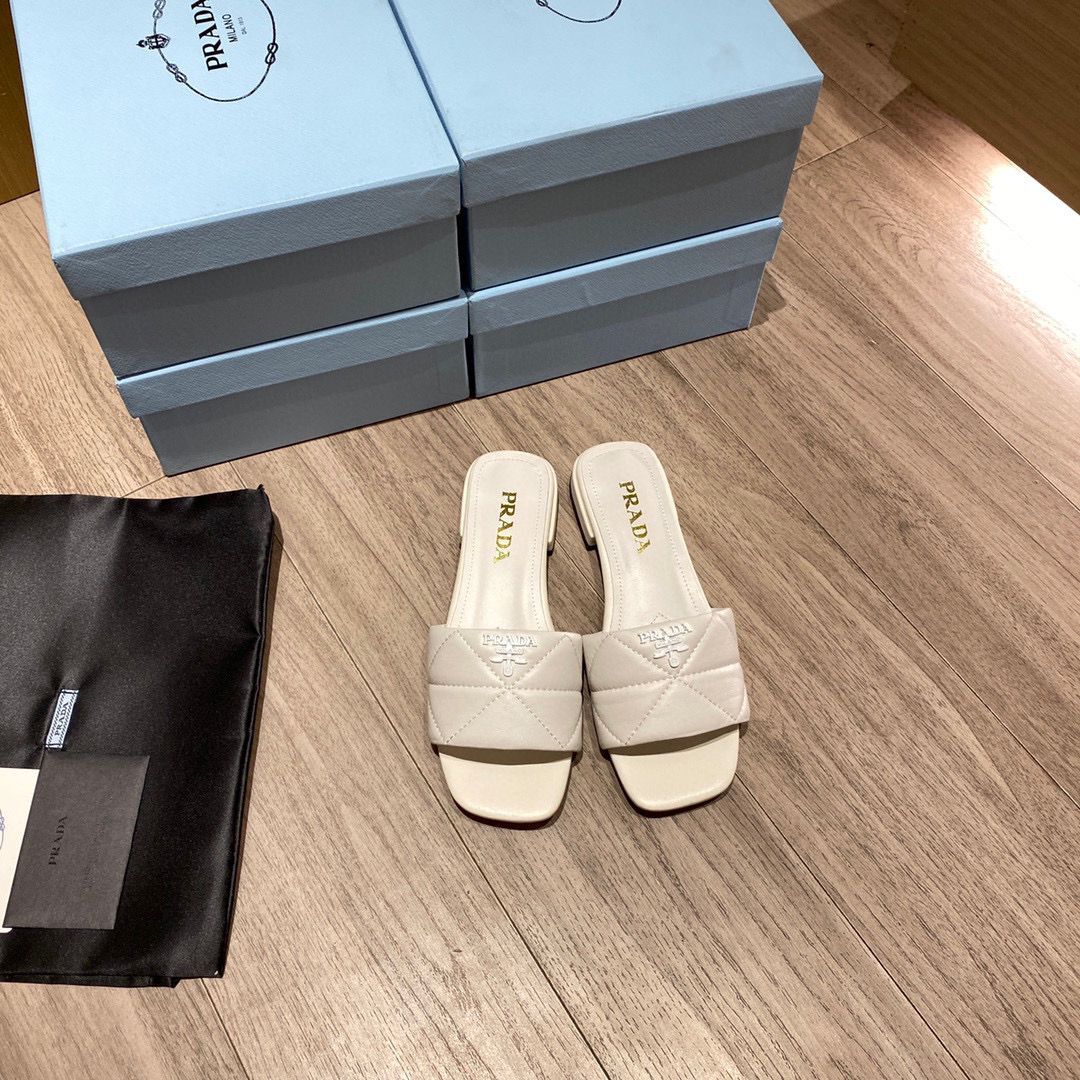 Prada Slippers Shoes PD56902 White