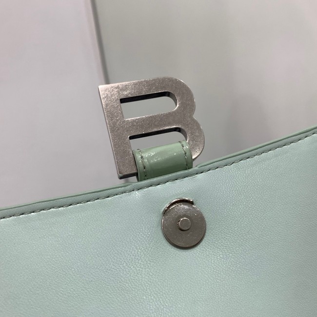 Balenciaga HOURGLASS SMALL TOP HANDLE BAG crocodile embossed calfskin B108895E light green