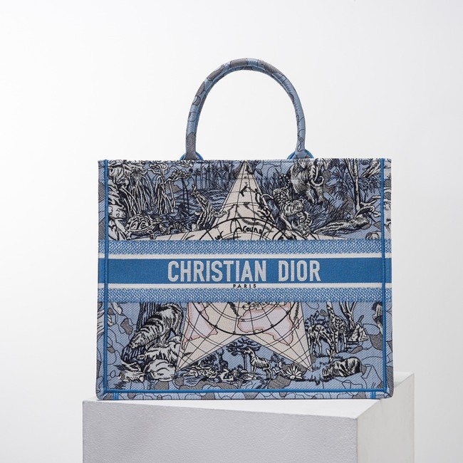 DIOR BOOK TOTE Embroidery C1286-24 blue