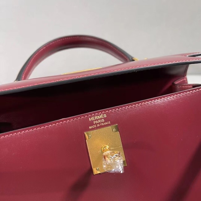 Hermes BOX Leather KL28 Burgundy