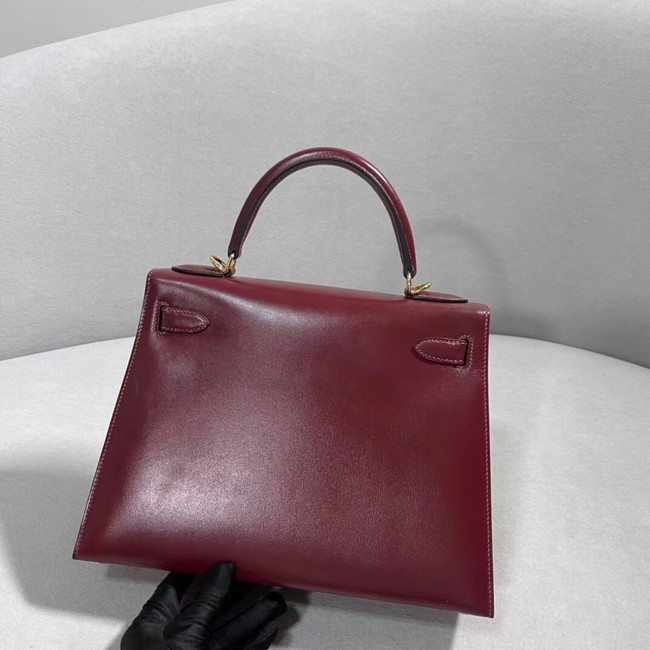 Hermes BOX Leather KL28 Burgundy