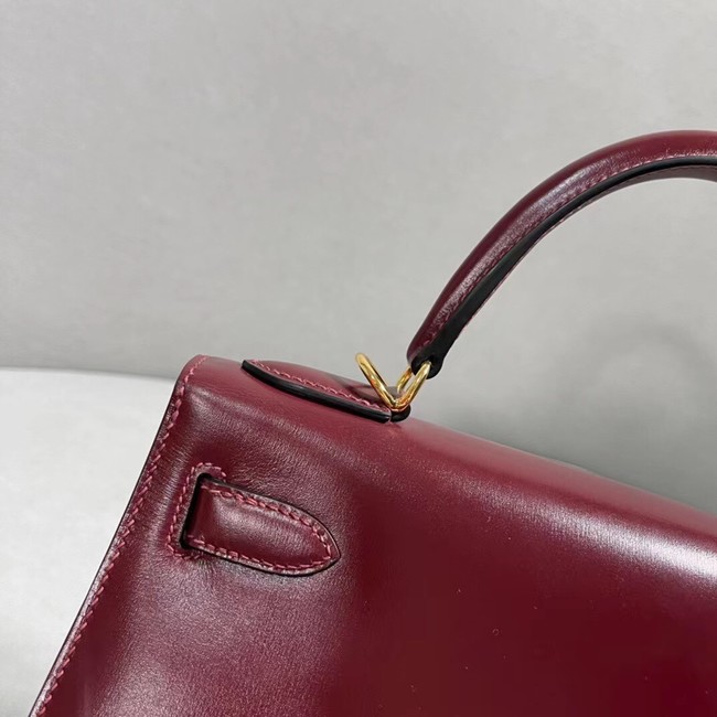 Hermes BOX Leather KL28 Burgundy