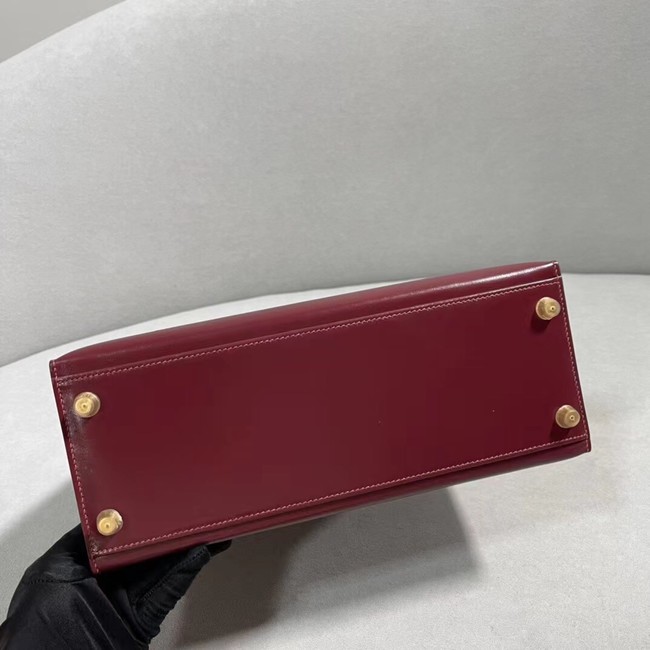 Hermes BOX Leather KL28 Burgundy