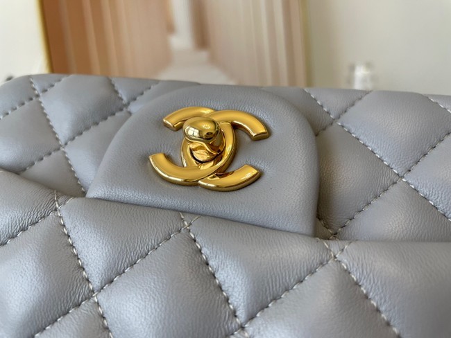 Chanel MINI Flap Bag Original Sheepskin Leather 1115 gray