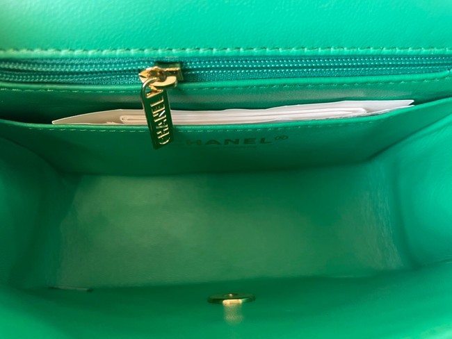 Chanel MINI Flap Bag Original Sheepskin Leather 1115 green