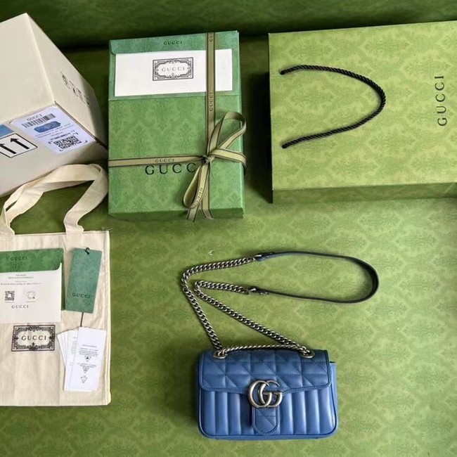 Gucci GG Marmont matelasse mini bag 446744 blue