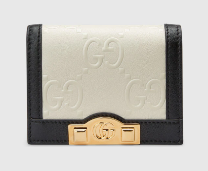 Gucci GG card case wallet 676150 White