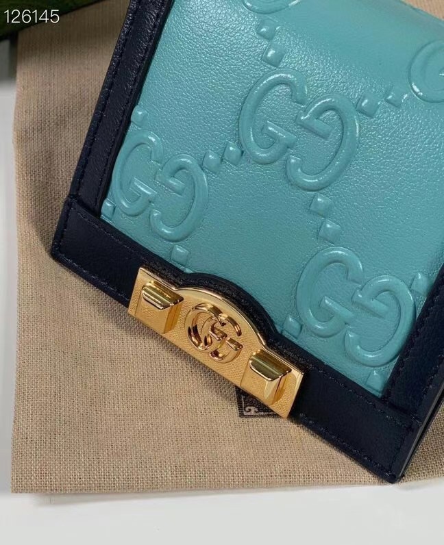 Gucci GG card case wallet 676150 light blue