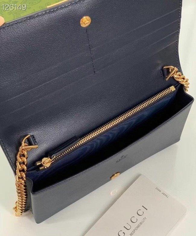 Gucci GG wallet with chain 676155 Light blue