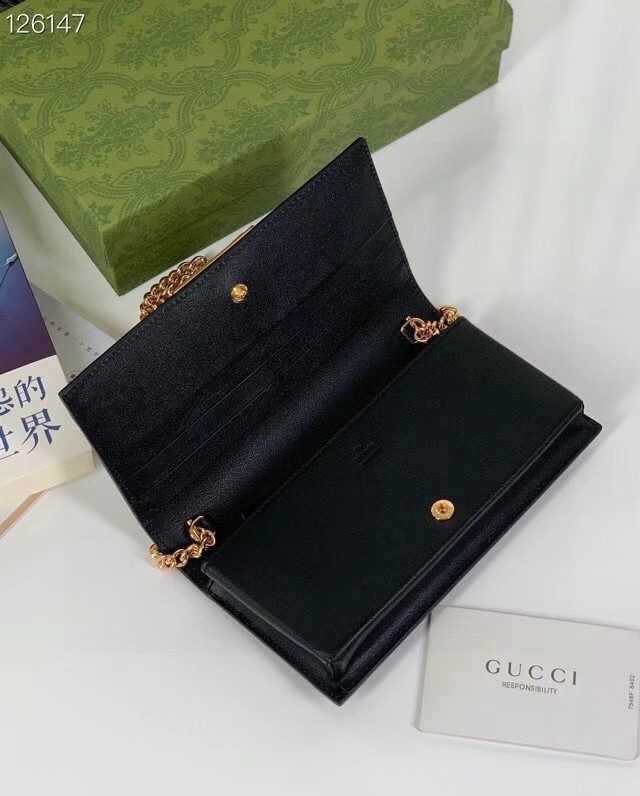 Gucci GG wallet with chain 676155 black