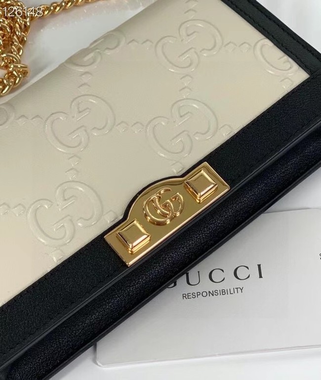 Gucci GG wallet with chain 676155 white