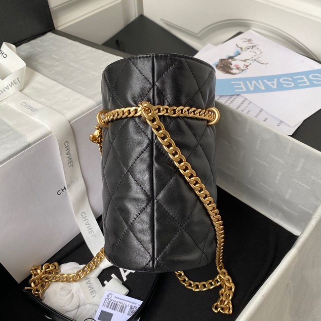 Chanel Drawstring Bag & Gold Metal AS3116 black