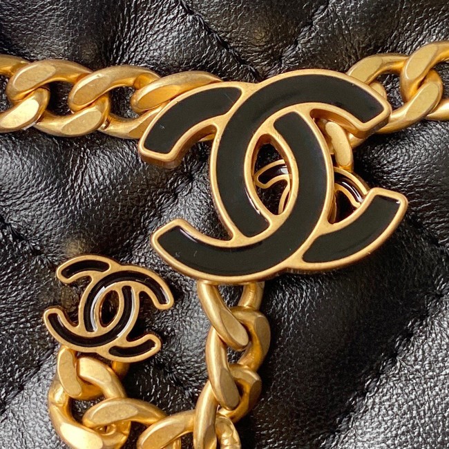 Chanel Drawstring Bag & Gold Metal AS3116 black