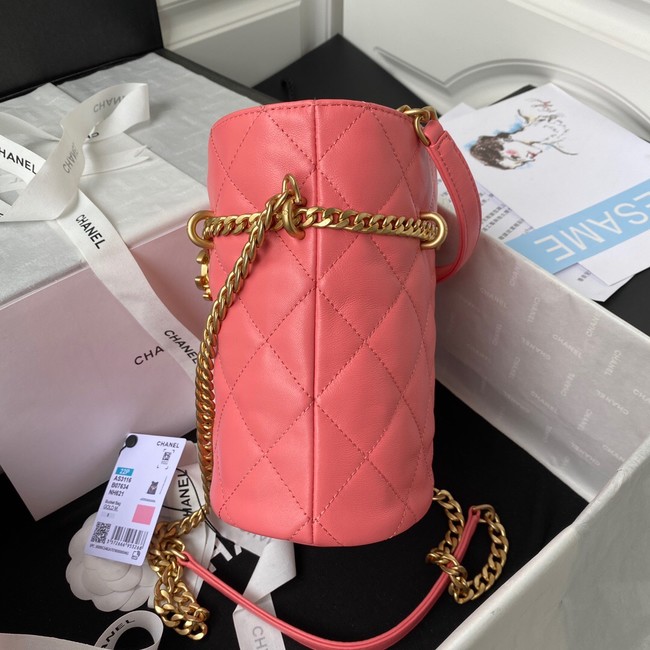 Chanel Drawstring Bag & Gold Metal AS3116 pink