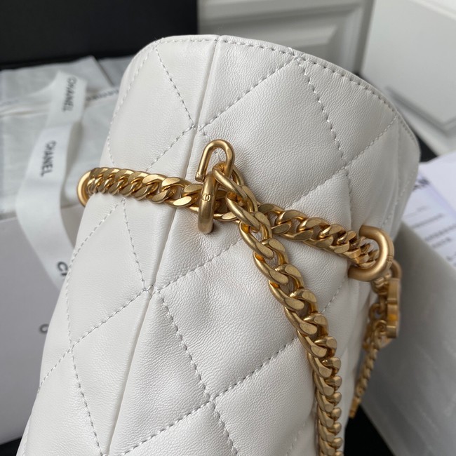 Chanel Drawstring Bag & Gold Metal AS3116 white