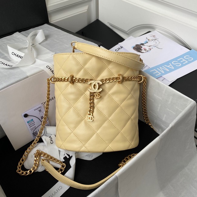 Chanel Drawstring Bag & Gold Metal AS3116 yellow