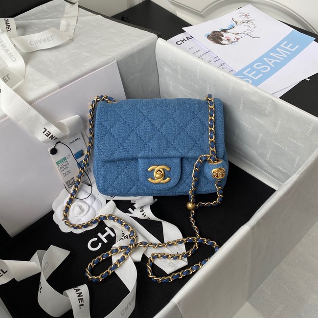 Chanel Flap denim Shoulder Bag AS1115 blue