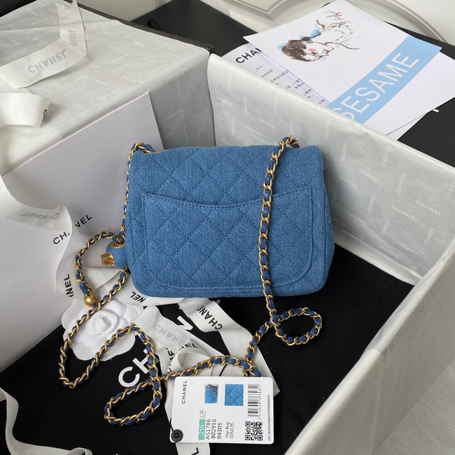 Chanel Flap denim Shoulder Bag AS1115 blue