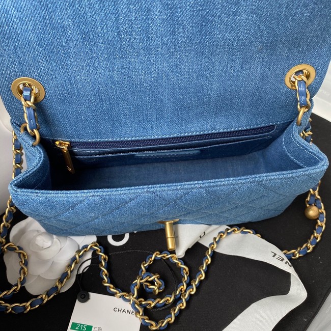 Chanel Flap denim Shoulder Bag AS1116 blue