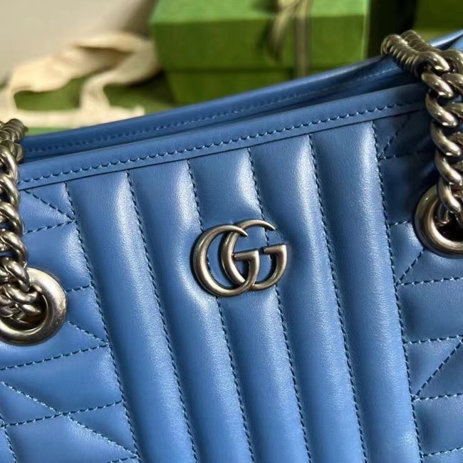 Gucci small leather shoulder bag 681483 blue