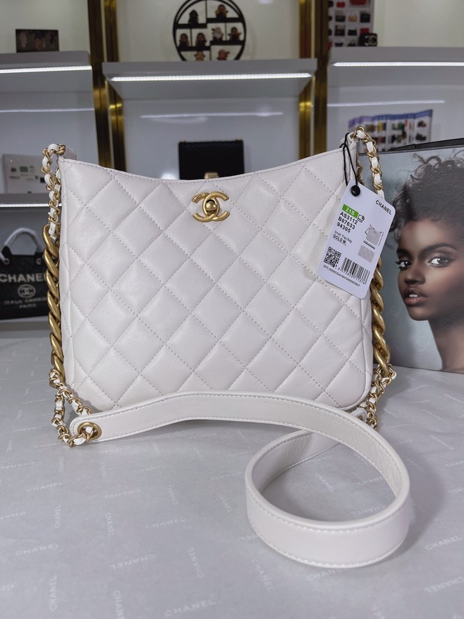 Chanel Calfskin Shoulder Bag AS3112 white